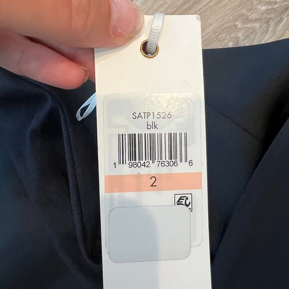 SIENA Women's Illusion-Sleeve Off-The-Shoulder Dress Size 2 In Black - Picture 9 of 10